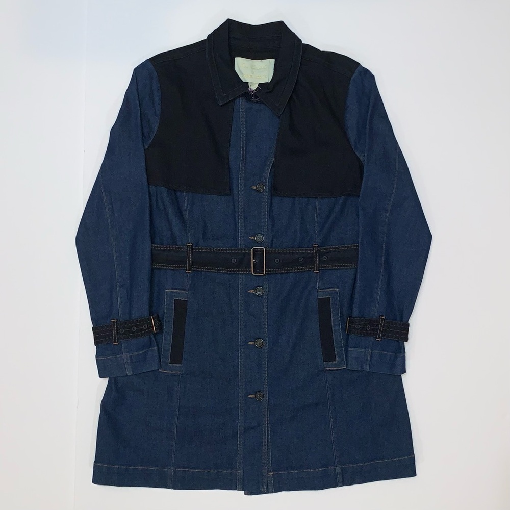 Gloria Vanderbilt x Christian Siriano Denim Trench Coat-Size 12 New